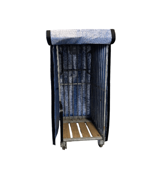 Wiederverwendbare Thermohaube für Rollcontainer 85 x 70 x 155 cm mit Klapptür